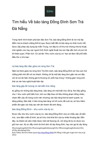 Cam Nang Tham Quan Bao Tang Dong Dinh Da Nang 52hz