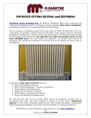 Top-Rated Ottawa Heating & Repairing