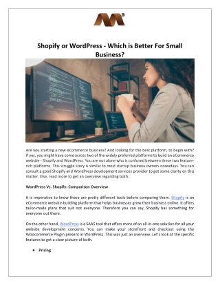 Shopify or WordPress - Which is Better For Small Business?