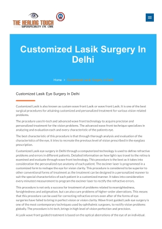 Lasik Surgery in Delhi