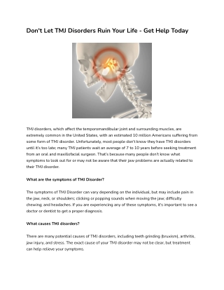 TMJ Diagnosis and Treatment