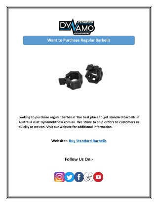 Want to Purchase Regular Barbells