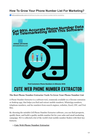 1How To Grow Your Phone Number List For Marketing