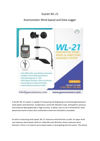 Anemometer Wind Speed and Data Logger