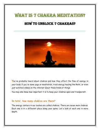 What Is 7 Chakra Meditation How To Unblock 7 Chakras