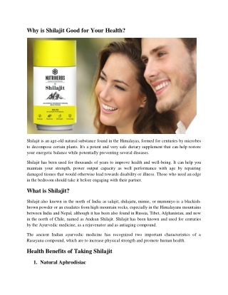 Why is Shilajit Good for Your Health