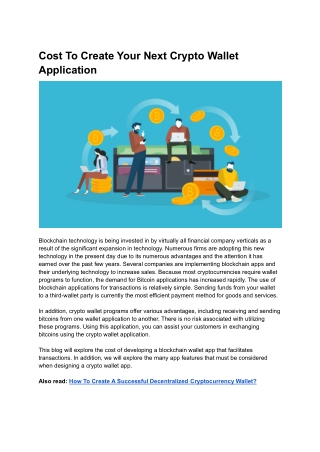 Cost To Create Your Next Crypto Wallet Application