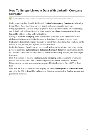 How To Scrape LinkedIn Data With LinkedIn Company Extractor