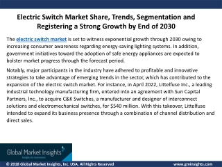 Electric Switch Market Registering a Strong Growth by End of 2030