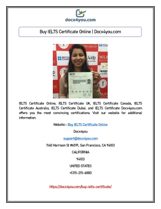 Buy IELTS Certificate Online | Docx4you.com
