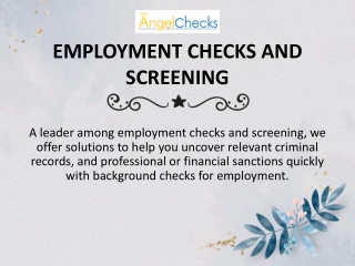 Employment Checks And Screening