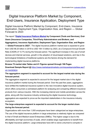 Digital Insurance Platform Market by Component, End-Users, Insurance Application