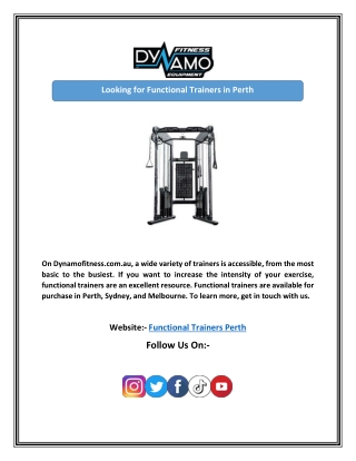 Looking for Functional Trainers in Perth