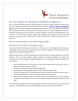 Do You Aspire To Become A Software Engineer