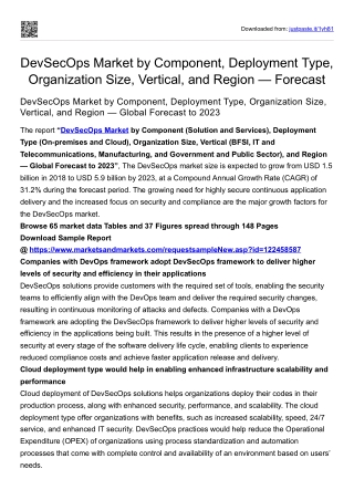 DevSecOps Market by Component, Deployment Type, Organization Size, Vertical,...