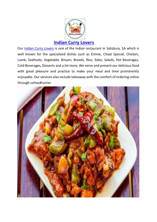 5% off - Indian Curry Lovers Takeaway Salisbury, SA