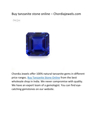 Buy tanzanite stone online
