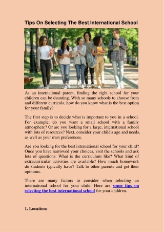 Tips for Selecting an International School in Canada