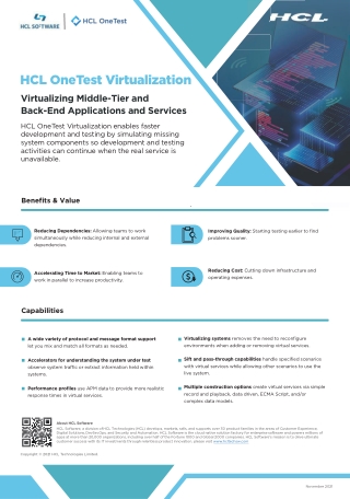 Virtualize Middle-Tier and Back-End Applications and Services with HCL OneTest