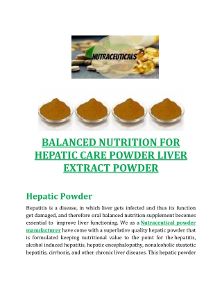 BALANCED NUTRITION