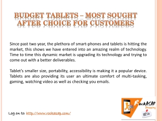 Budget Tablets – Most sought after choice for customers