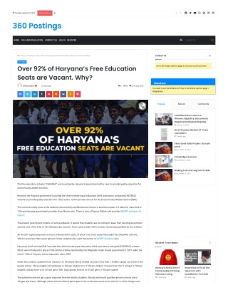 Over 92% of Haryana’s Free Education Seats are Vacant. Why?