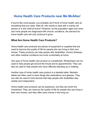 Home Health Care Products near Me McAllen