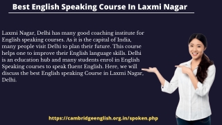 Best English Speaking Course In Laxmi Nagar
