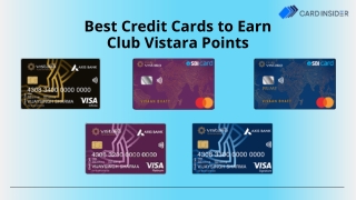 Best Credit Cards to Earn Club Vistara Points