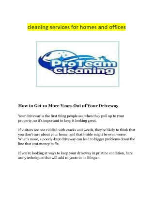 cleaning services for homes and offices