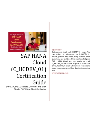 SAP C_HCDEV_01: Latest Questions and Exam Tips for SAP HANA Cloud Certification