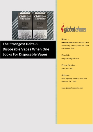 The Strongest Delta 8 Disposable Vapes When One Looks For Disposable Vapes