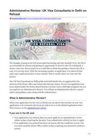 Administrative Review on UK visa Refusal - The SmartMove2UK