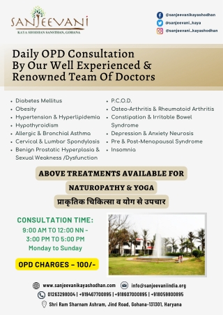 Daily OPD Consultation by Naturopathy Doctor