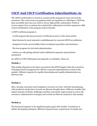 CSCP Certification Eligibility