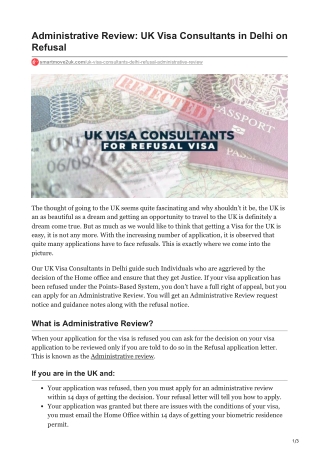 Administrative Review on UK visa Refusal - The SmartMove2UK