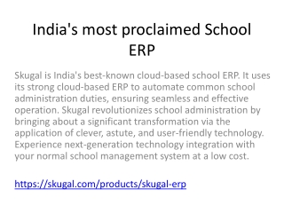 India's most proclaimed School ERP