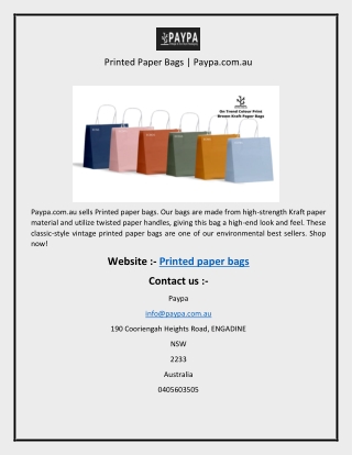 Printed Paper Bags  Paypa.com