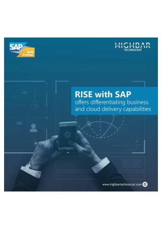 RISE with SAP Offers Differentiating Business and Cloud Delivery Capabilities