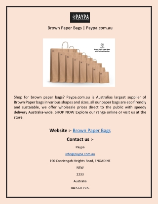 Brown Paper Bags  Paypa.com