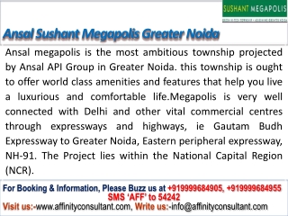 Ansal Sushant Megapolis City Greater Noida @ 9999684905
