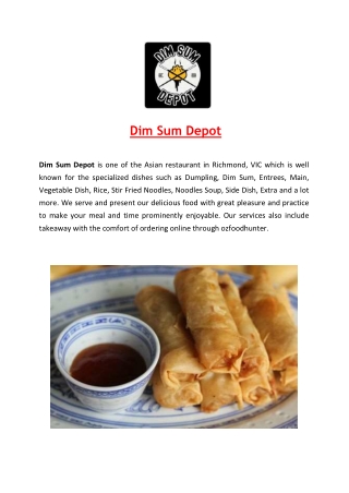 5% off - Dim Sum Depot, Richmond, VIC