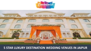 5 Star Luxury Destination Wedding Venues in Jaipur