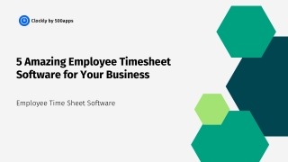 5 Amazing Employee Time-sheet Software for Your Business