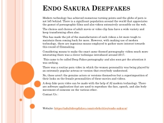 Endo Sakura Deepfakes