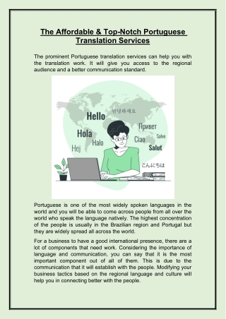 The Affordable & Top-Notch Portuguese Translation Services