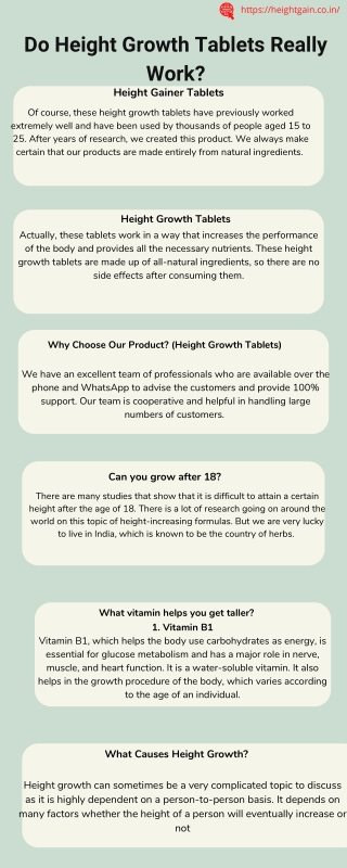 Do Height Growth Tablets Really Work
