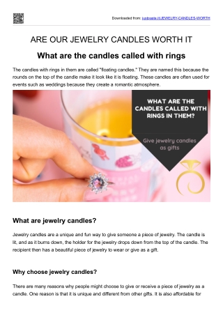 ARE OUR JEWELRY CANDLES WORTH IT