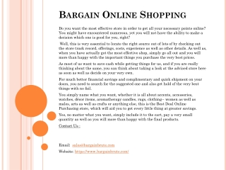 Bargain Online Shopping