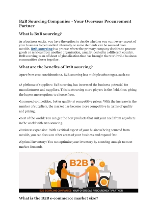 B2b Sourcing Companies - Industry experts